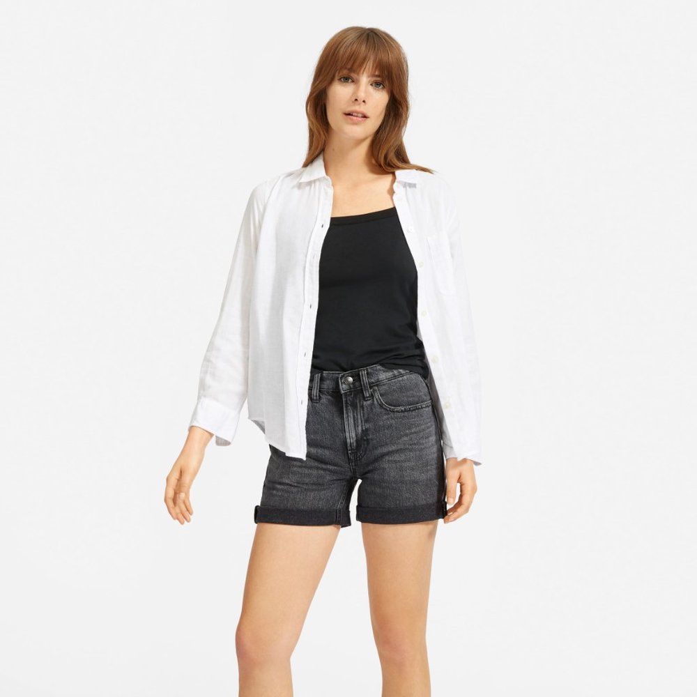 EUC Everlane Relaxed Denim Shorts Washed Black 28